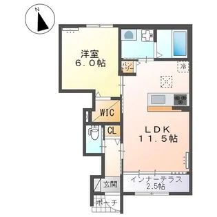 セレストガーデン新涯【102号室】の間取り