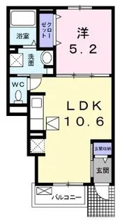 ロックフィールドⅣ【102号室】の間取り