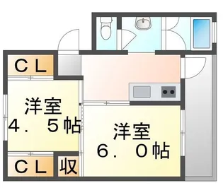 ビレッジハウス玉原4号棟【404号室】の間取り