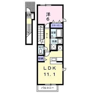 ブリューワリー土生 B【201号室】の間取り