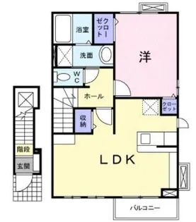 メゾン ボヌール【203号室】の間取り