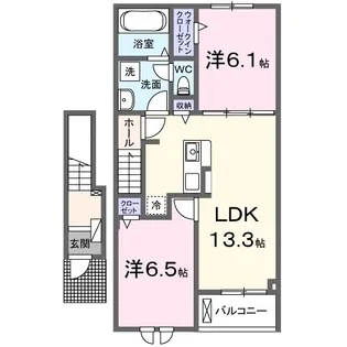 ボヌール.U【203号室】の間取り