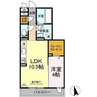 オアシス木之庄【203号室】の間取り