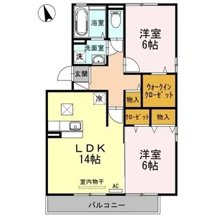 セジュールリアン【201号室】の間取り