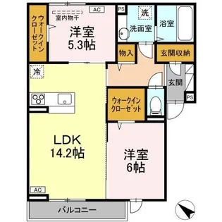 D-residence・K沖野上【101号室】の間取り
