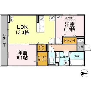 D-residence・K川北【305号室】の間取り