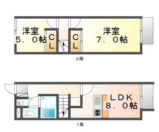 レオパレスヴィラ クレール【107号室】の間取り