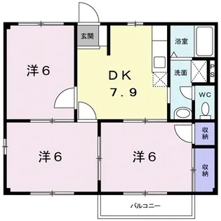 ニューシティつのごうC【202号室】の間取り
