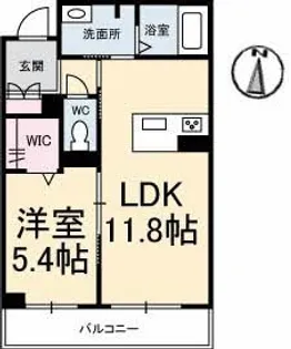 シャラーレ西深津【102号室】の間取り