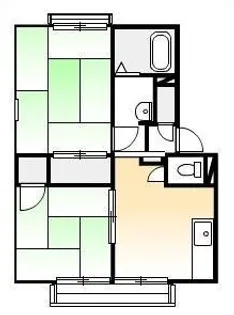 アーバンやましげ B【201号室】の間取り