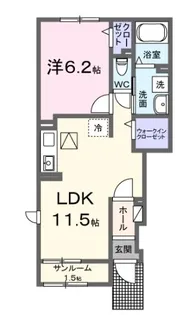 ルナソレイユ【101号室】の間取り