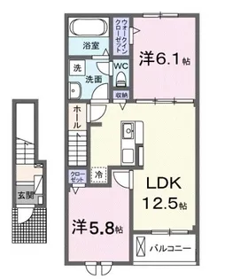 セレノ マーレⅡ【202号室】の間取り
