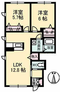 シャーメゾンタウン福山北 C棟【101号室】の間取り