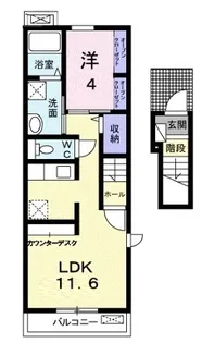 ネオハイムD【201号室】の間取り