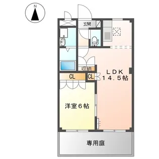 メゾンソレイユ【101号室】の間取り
