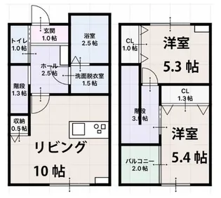 スピネルデュオ【102号室】の間取り