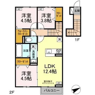 プランドール イサコ【205号室】の間取り