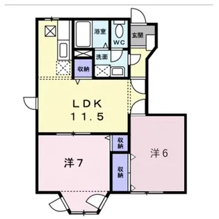 プラダハイツB【102号室】の間取り