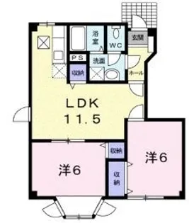 ラーカイラム【104号室】の間取り