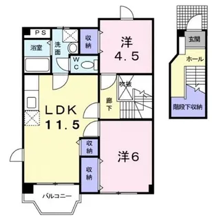 ラ・ファミリア【203号室】の間取り