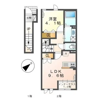 アンソレイエ【202号室】の間取り