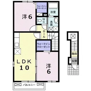 グリシーヌ【201号室】の間取り