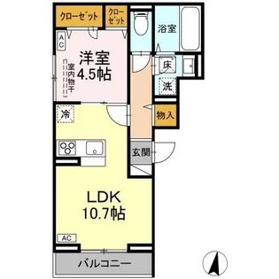 Mon Reve 2025Ⅱ【201号室】の間取り