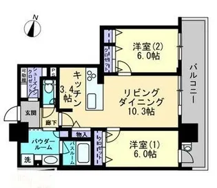 アルファゲートタワー福山駅前【2105号室】の間取り