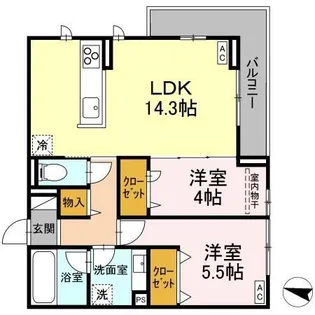 D-ROOM東手城【201号室】の間取り