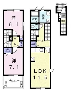 フェールⅠ【201号室】の間取り