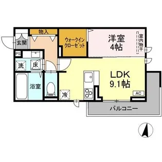 D-ROOM桜馬場【103号室】の間取り