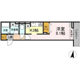 D-ROOM桜馬場【302号室】の間取り