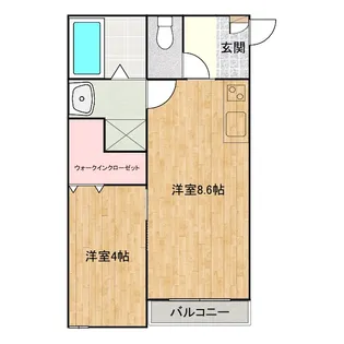 レジデンス ラル 三吉【201号室】の間取り