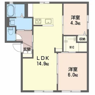 アルファパーク A棟【102号室】の間取り