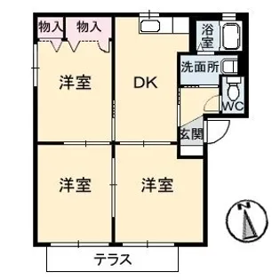 アルファパーク A棟【102号室】の間取り