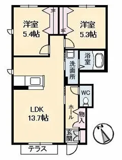 サンシャイン東川口 B棟【103号室】の間取り