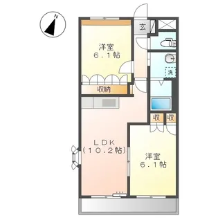 グリーンロック【206号室】の間取り