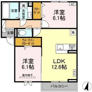 ベルヴィオラ南蔵王【302号室】の間取り