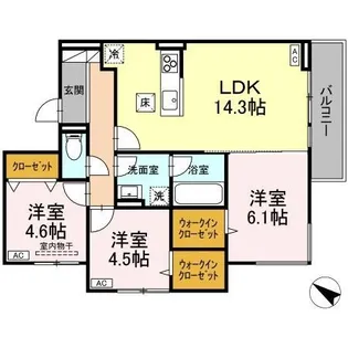 ボン・メゾン東福山【1階】の間取り