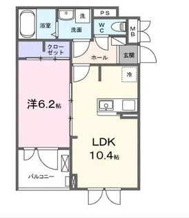 カーサ・ソレイユ B【201号室】の間取り