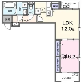 カーサ ソレイユ B【103号室】の間取り