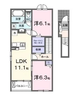 グラン・ジュテⅥ【203号室】の間取り