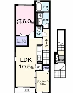 クルールピット 高須【201号室】の間取り