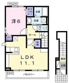 1LDKの間取り画像