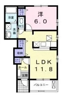 リヴィエール ロジュマン【104号室】の間取り