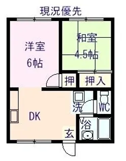 コーポ助永【201号室】の間取り