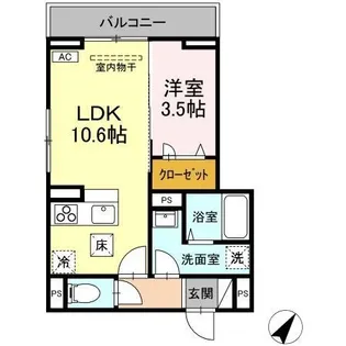 D-residence多治米東N【101号室】の間取り