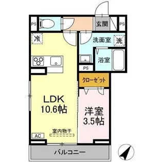 D-residence多治米東N【205号室】の間取り