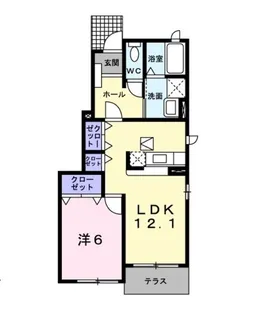 ブルックインパクトαB【101号室】の間取り