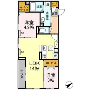 メゾンN&N M【102号室】の間取り